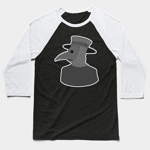 Plague Doctor Classic Bust Design Baseball T-Shirt by aaallsmiles